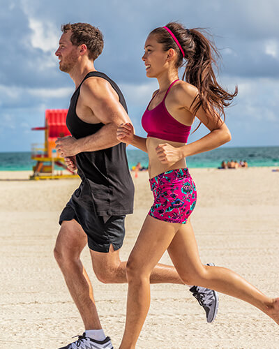 healthy running couple