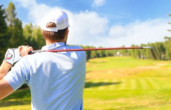 a golfer on a golf course